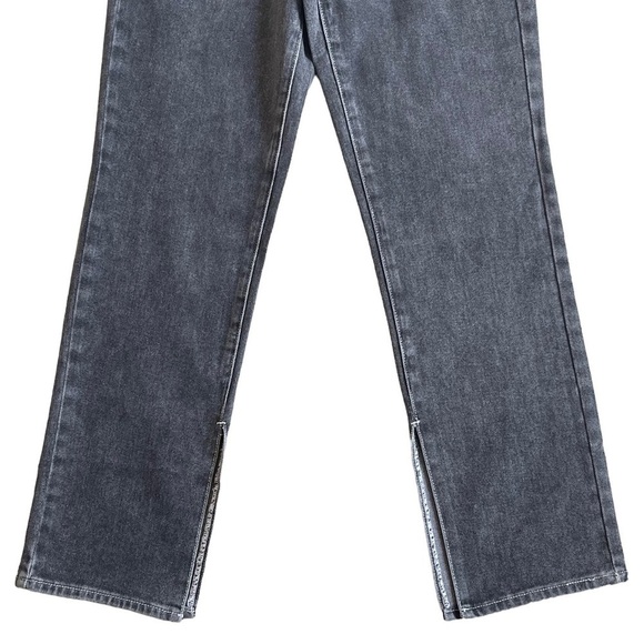 PacSun Women’s Black Low Rise Straight Leg Jeans Size 26 Cotton Slit Hem Retro - Picture 7 of 12